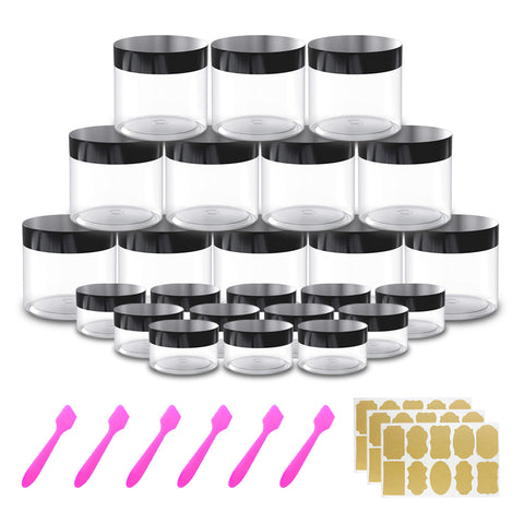 4oz + 0.7oz set of 24pcs Plastic Jars with Lids