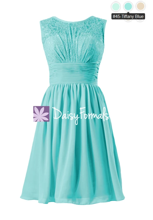 tiffany blue bridal party dresses Adjustable Satin Bridesmaid Dress and Petite figures alike Tiffany Blue Floral Neck Fairy