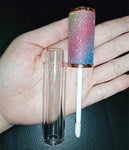 50 pack Rainbow Glitter Rose Gold lip gloss tube
