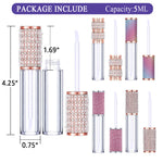25pcs 5ml Diamond Lip Gloss Tubes with Wand