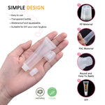 AMORIX 20ml Lip Gloss Tubes Clear Empty Lip Balm Containers with Syringes + Tag Labels Stickers