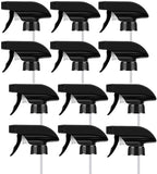 AMORIX 12PCS Trigger Sprayer Black/White Spray Top Fits 28/400 Boston Round Trigger Spray Bottles + Essential Oil Key Tool