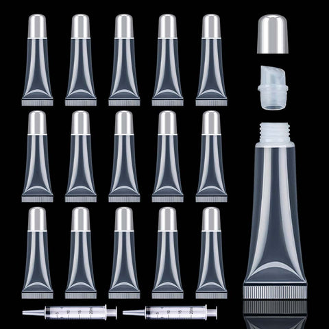 50pcs 10ml Silver Cap Lip Gloss Tubes