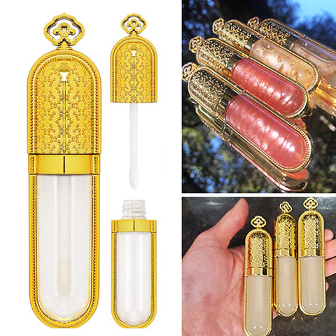 10 PACK Gold Lip Gloss Tubes - Crown Style